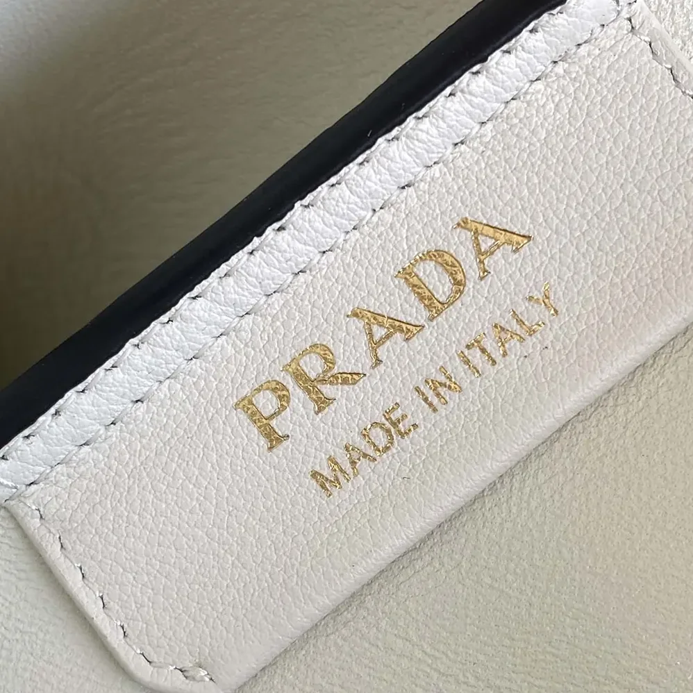 Prada Darling Medium Leather Shoulder Bag for Women in White