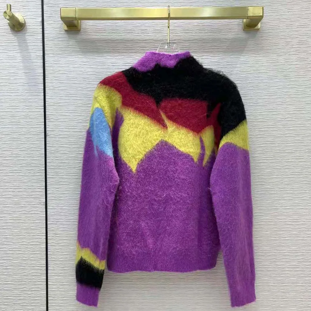 Loewe Intarsia Turtle Neck Sweater in Wool for Women