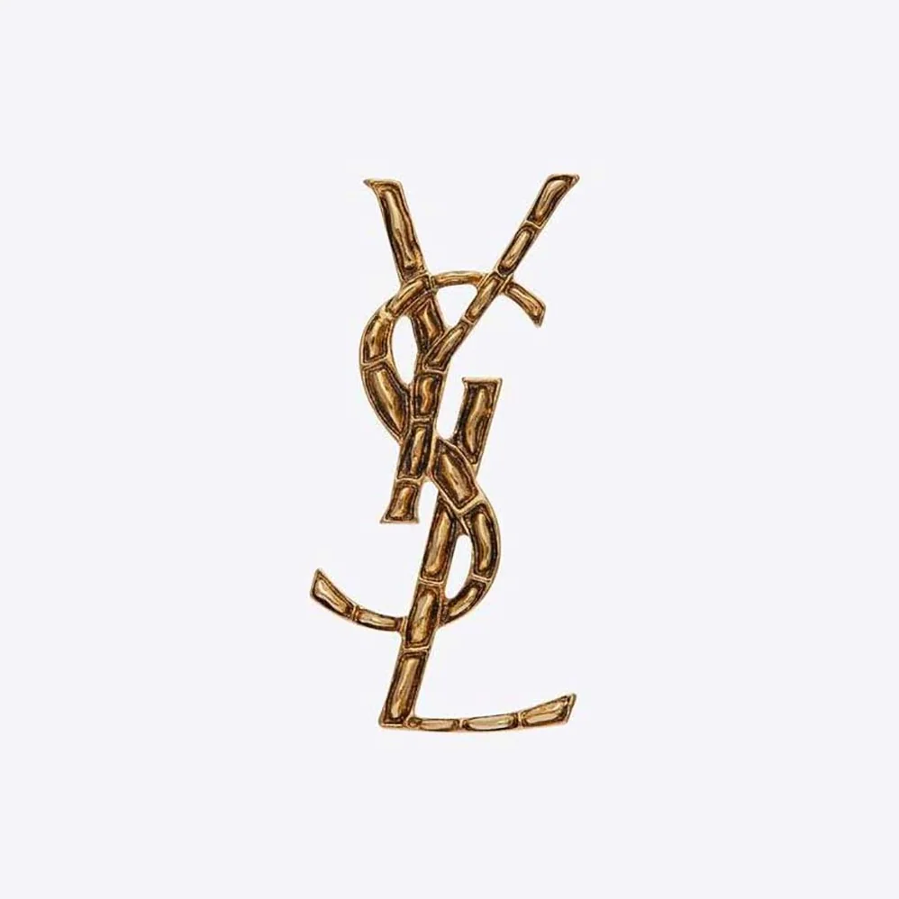 Saint Laurent YSL Opyum YSL Crocodile Brooch in Gold Brass for Women Saint Laurent YSL Opyum YSL Crocodile Brooch in Gold Brass for Women