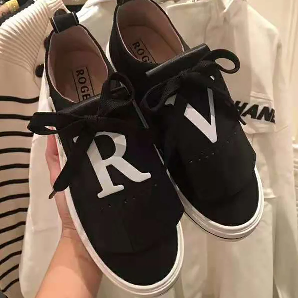 Roger Vivier Call Me Vivier Patch Sneakers for Women in Black