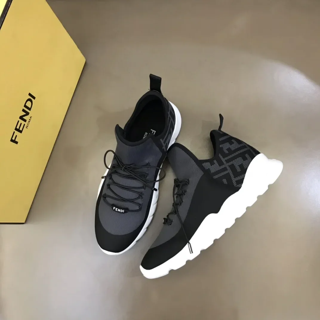 Fendi FD Technical Mesh High in Tops Sneakers Grey Fendi FD Technical Mesh High in Tops Sneakers Grey