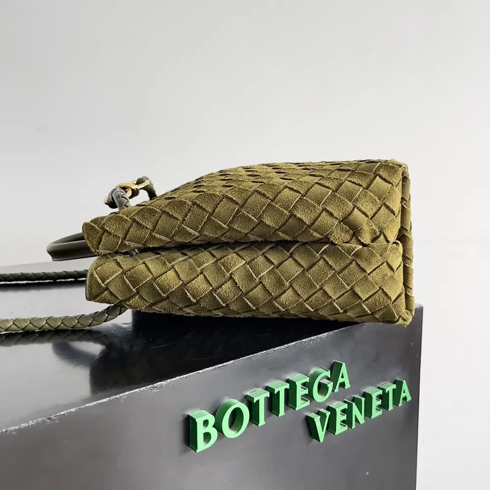 Bottega Veneta Small Andiamo Top Handle Bag in Supple Intrecciato Suede for Women Bottega Veneta Small Andiamo Top Handle Bag in Supple Intrecciato Suede for Women