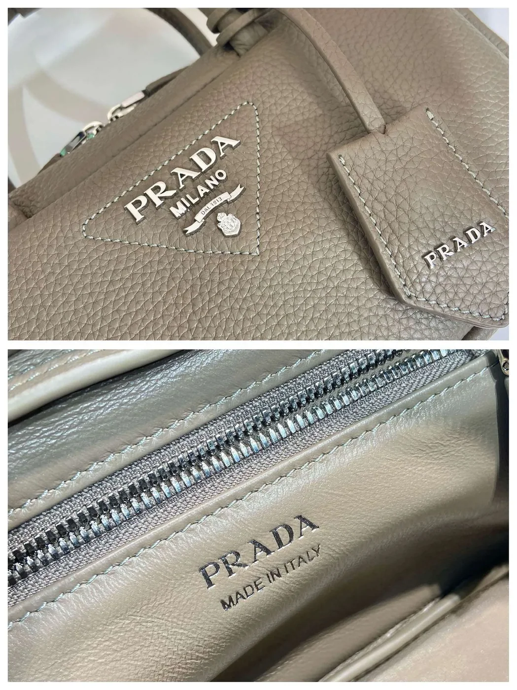 Prada Top-Handle Bag Brown/White/Green Khaki / 1BB102_2DKV_F02Z8_V_3OO Prada Top-Handle Bag Brown/White/Green Khaki / 1BB102_2DKV_F02Z8_V_3OO