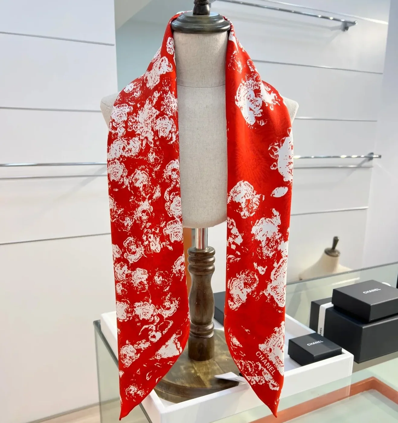 Chanel Square Scarf Red