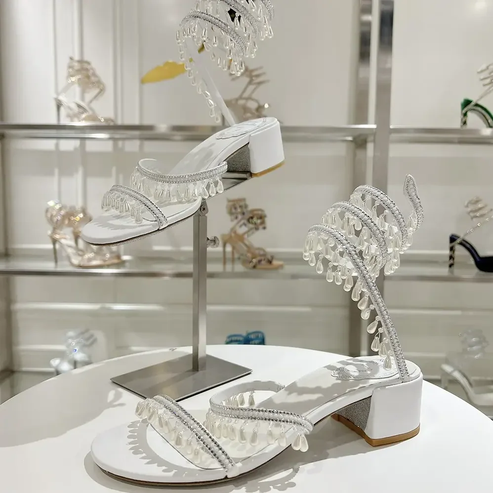 Rene Caovilla Chandelier Ivory Sandal 40 for Women Rene Caovilla Chandelier Ivory Sandal 40 for Women