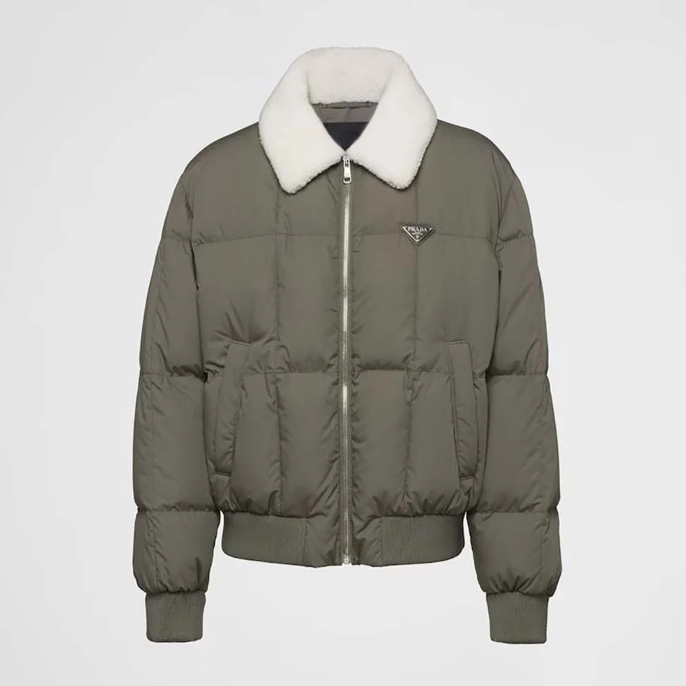 Prada Cropped Technical Cotton Down Jacket for Men