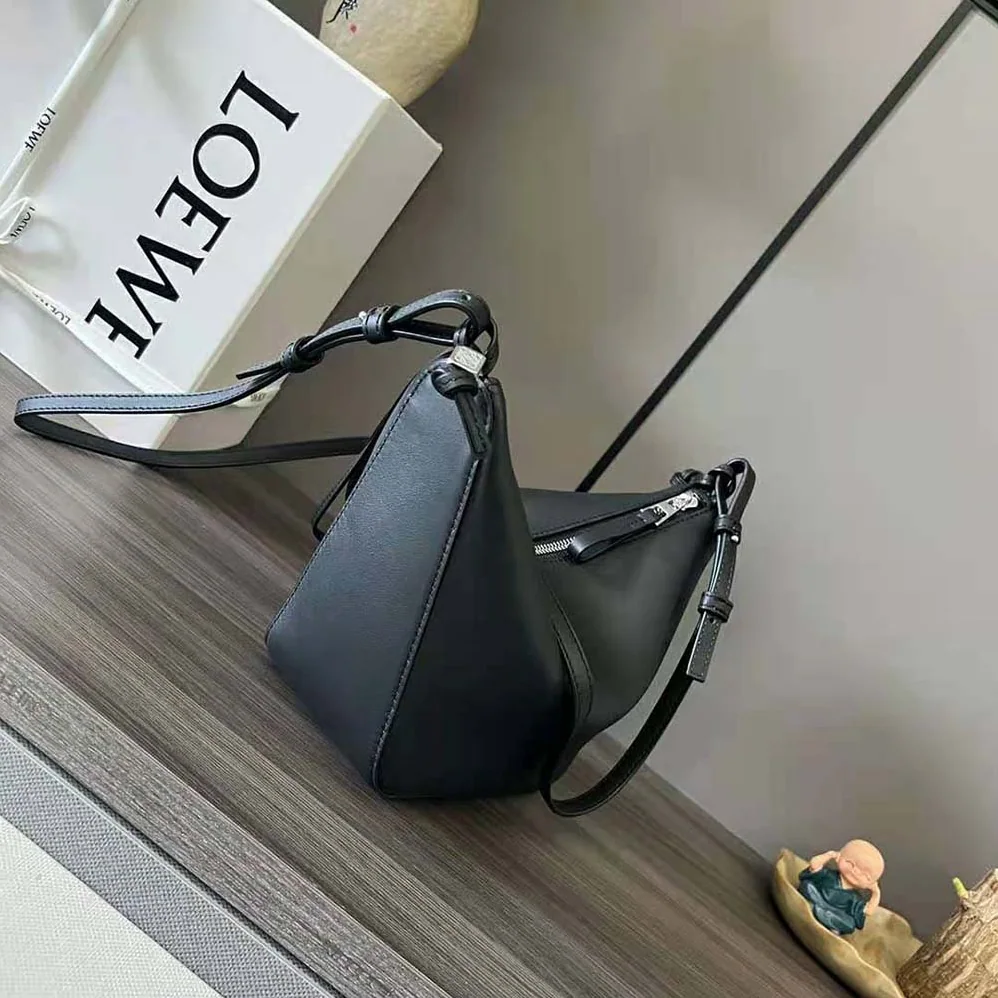 Loewe Mini Hammock Hobo Bag in Classic Calfskin for Women in Black Loewe Mini Hammock Hobo Bag in Classic Calfskin for Women in Black