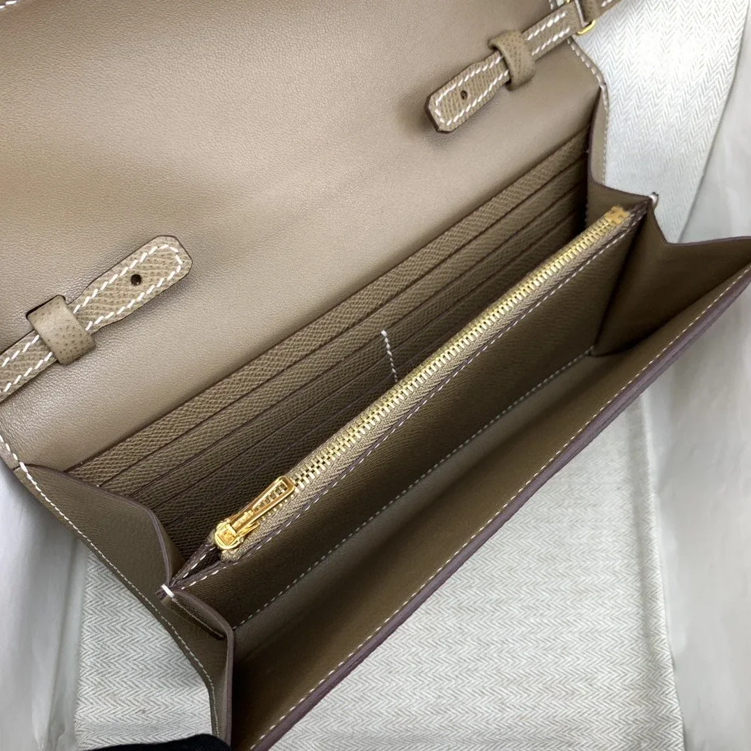 Hermes Constance Long Togo Wallet Brown, Gold Toned Hardware Bag