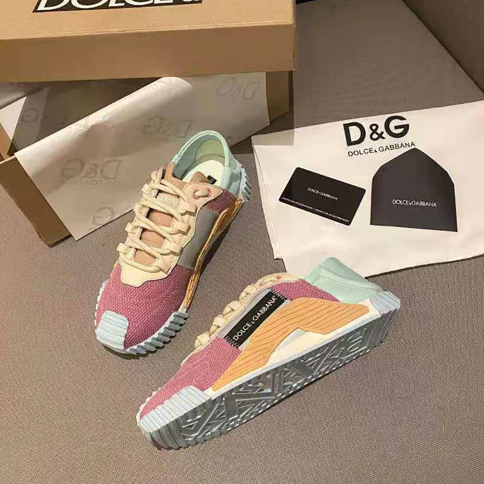 Dolce Gabbana D&G Ns1 Slip on Sneakers in Mixed Materials for Women in Aqua Dolce Gabbana D&G Ns1 Slip on Sneakers in Mixed Materials for Women in Aqua