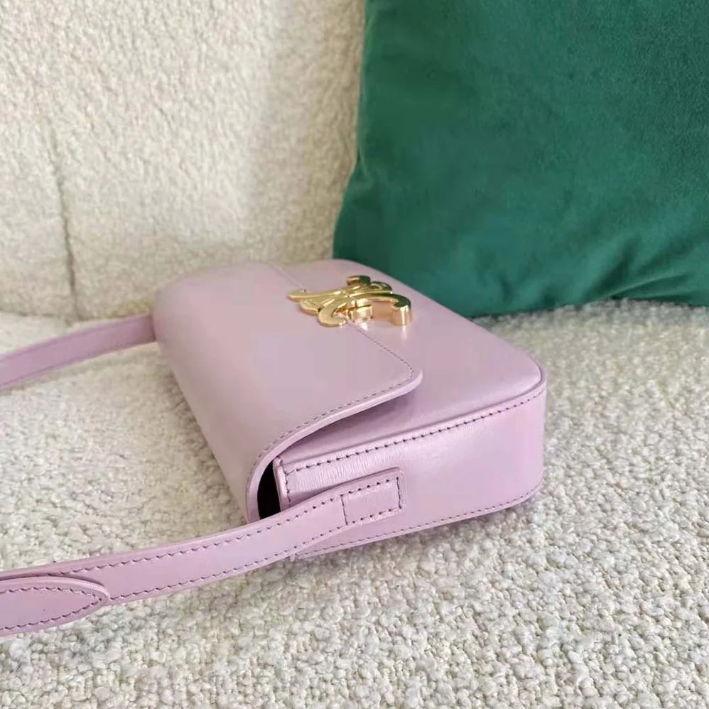 Celine Triomphe Shoulder Bag in Natural Calfskin for Women in Purple Celine Triomphe Shoulder Bag in Natural Calfskin for Women in Purple