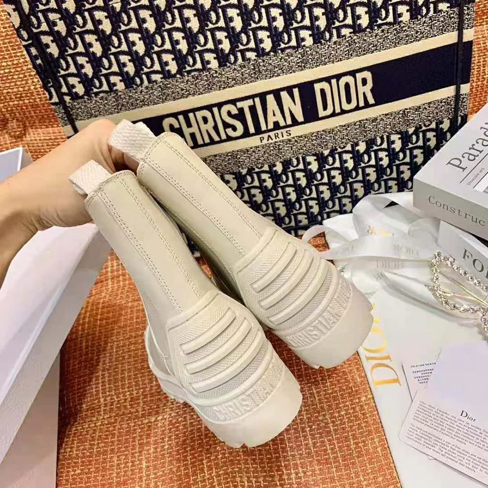 Dior Dioriron Ankle Boot Ecru Rubber and Calfskin for Women