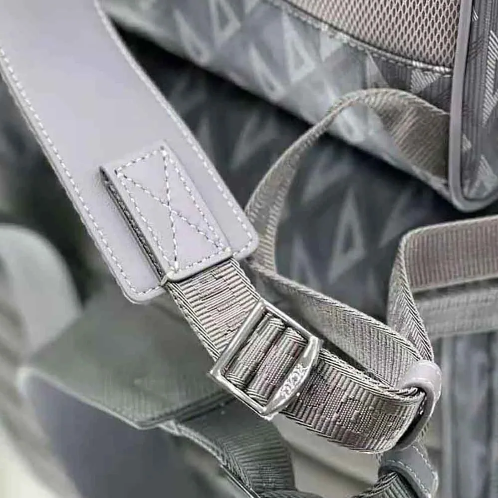 Dior Hit the Road Backpack Dior Gray CD Diamond Canvas for Men Dior Hit the Road Backpack Dior Gray CD Diamond Canvas for Men