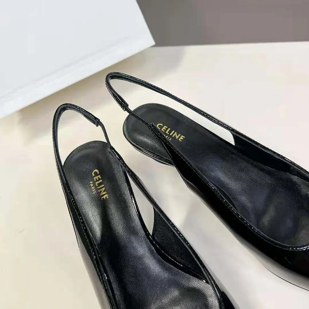 Celine Alma Triomphe Slingback in Glossy Calfskin for Women
