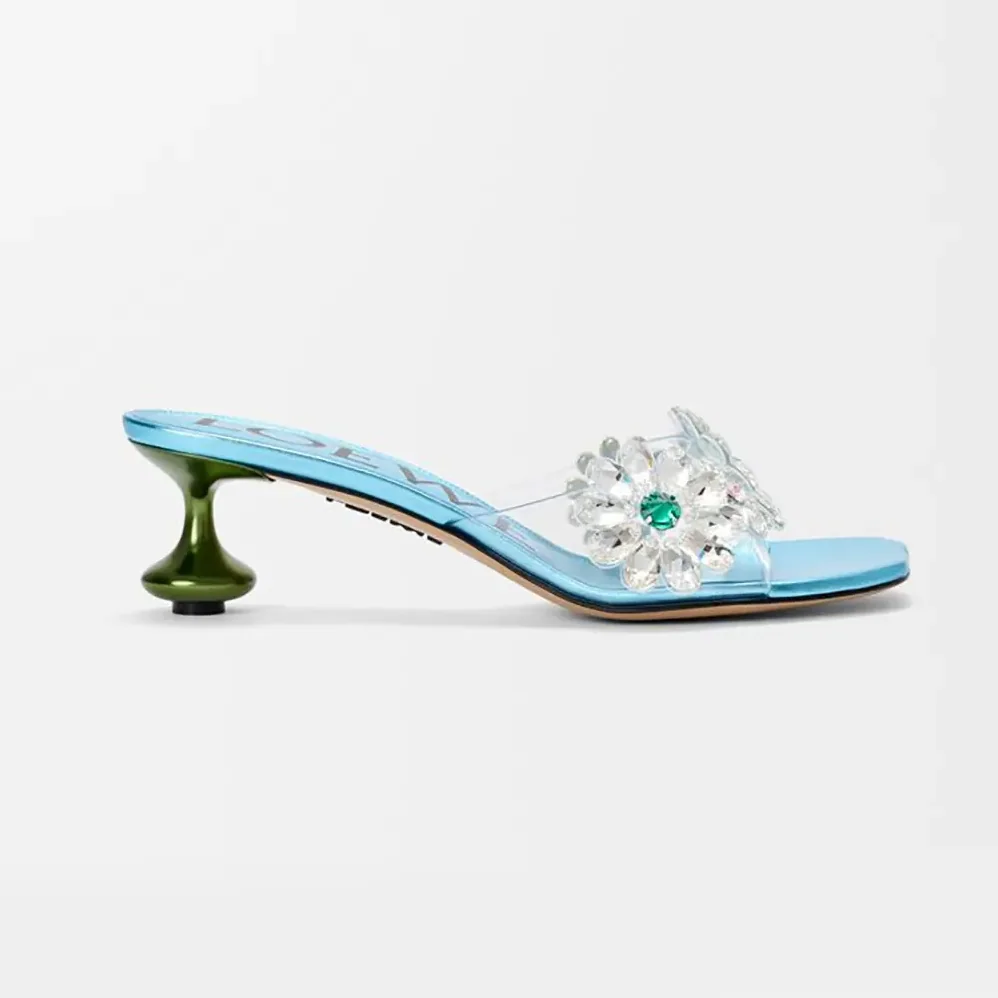 Loewe Toy Crystal Flowers sandal in PVC for Women Loewe Toy Crystal Flowers sandal in PVC for Women