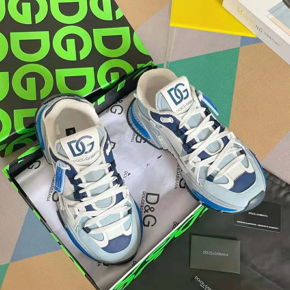Dolce Gabbana D&G Mixed-Material Airmaster Sneakers for Unisex in Blue