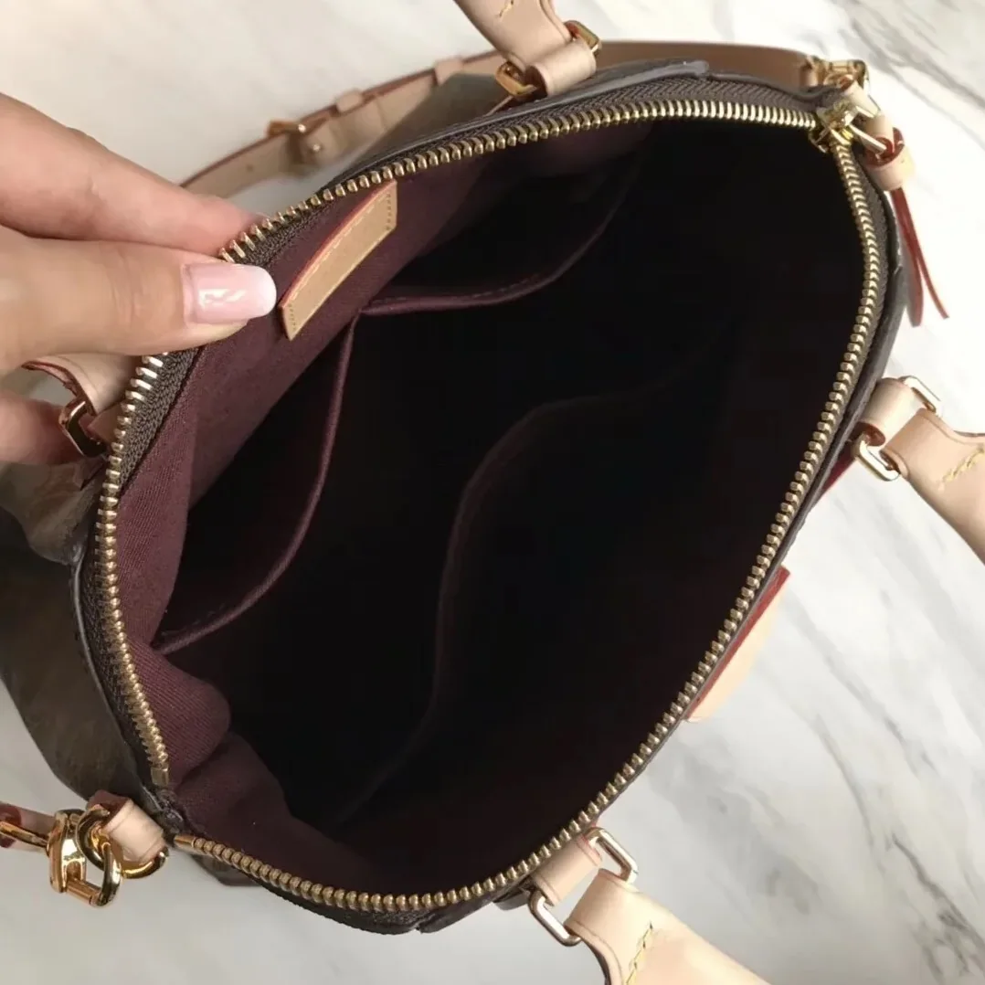 Louis Vuitton Rivoli PM Top Handle Bag in Brown Monogram Gold Hardware