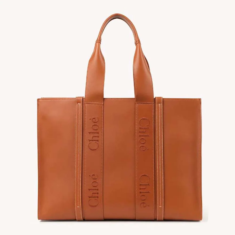 Chloe Large Woody Tote Bag for Women in Brown Chloe Large Woody Tote Bag for Women in Brown