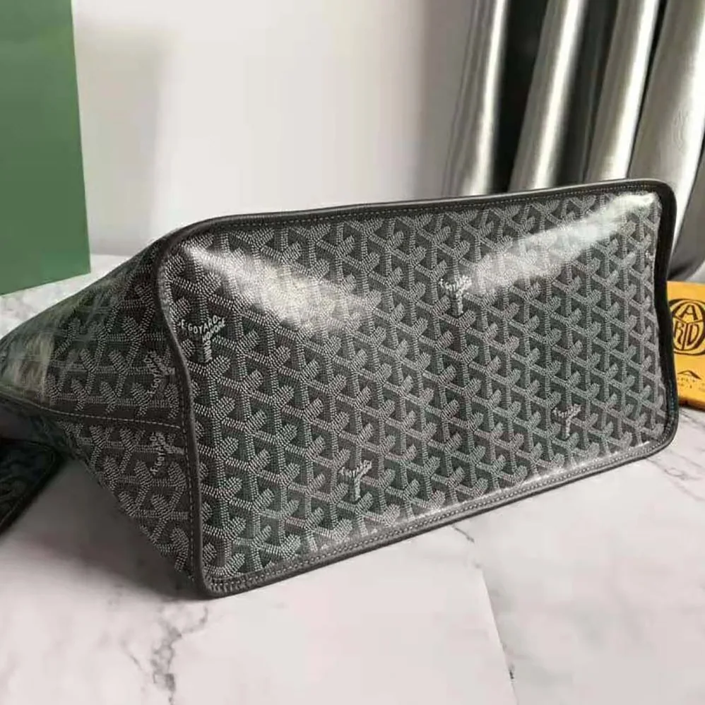 Goyard Sac Saint Louis GM in Goyardine Canvas & Chevroches Calfskin for Women in Silver