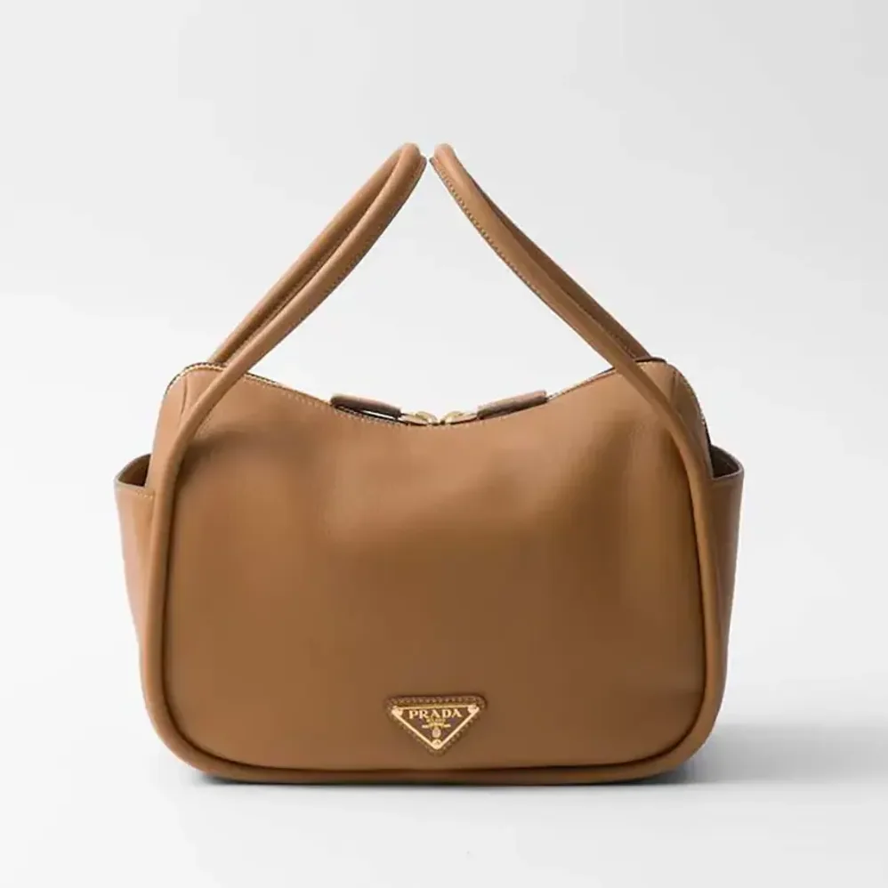 Prada Leather Handbag for Women in Brown