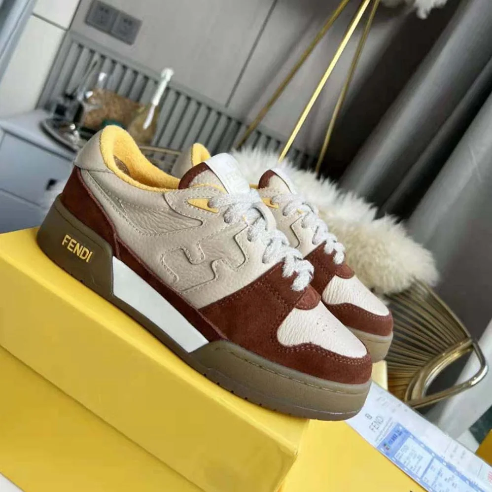 Fendi Match Beige Suede Low for Unisex in Tops Fendi Match Beige Suede Low for Unisex in Tops