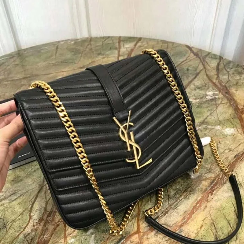 Saint Laurent YSL Medium Sulpice in Quilted Lambskin for Women in Black Saint Laurent YSL Medium Sulpice in Quilted Lambskin for Women in Black