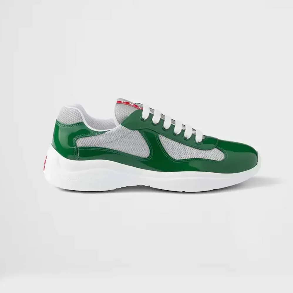 Prada Patent Leather And Technical Fabric Prada America'S Cup Sneakers for Unisex in Green Prada Patent Leather And Technical Fabric Prada America'S Cup Sneakers for Unisex in Green