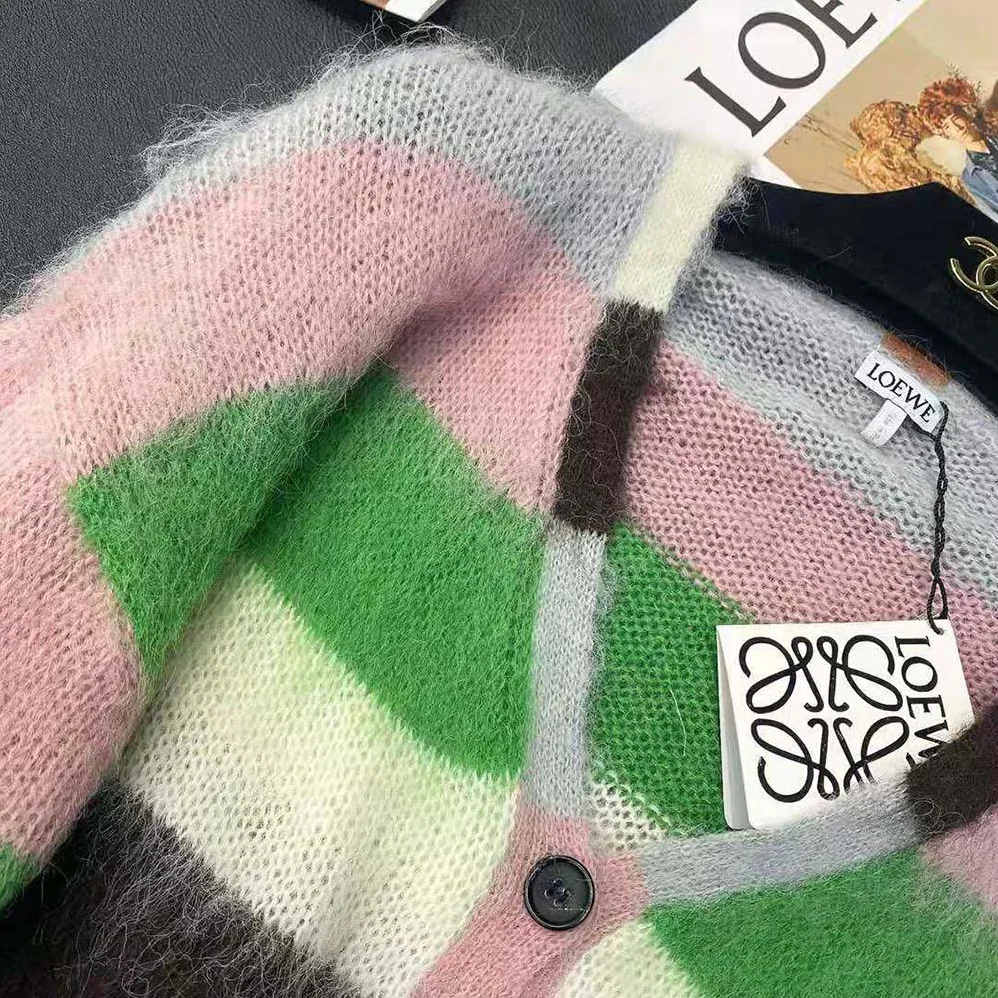 Loewe Stripe Cardigan in Mohair for Women Loewe Stripe Cardigan in Mohair for Women
