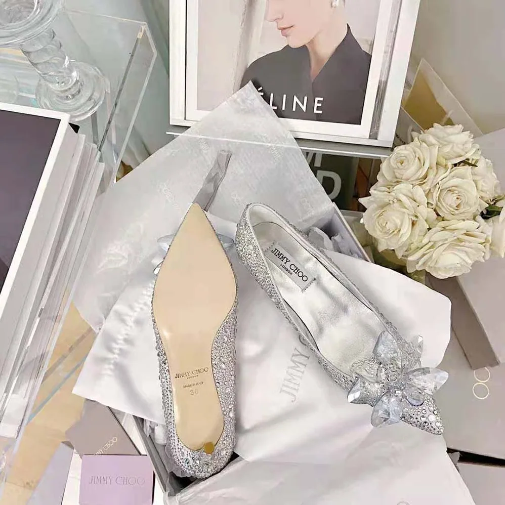 Jimmy Choo Attila Crystal Covered Pointy Toe Pumps in 50mm Heel Height for Women Jimmy Choo Attila Crystal Covered Pointy Toe Pumps in 50mm Heel Height for Women