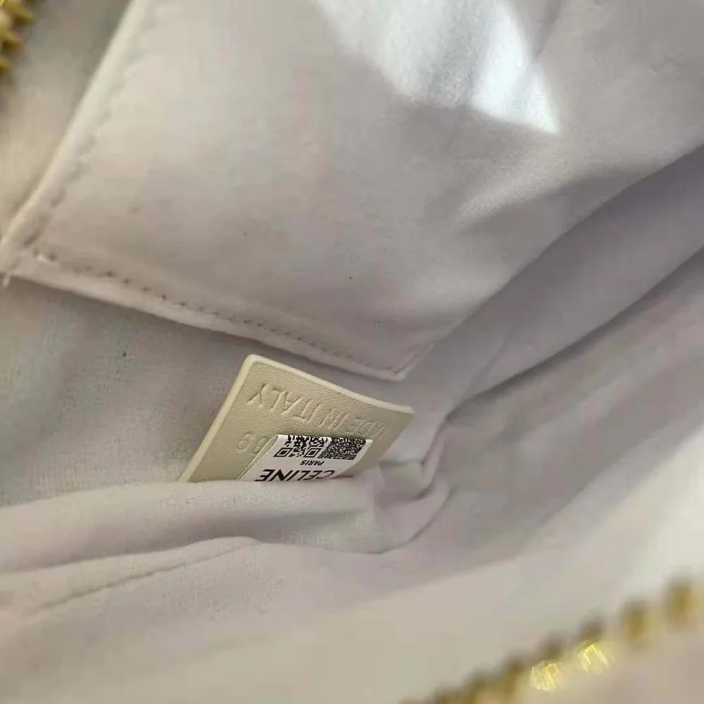 Celine Medium Celine Croque Bag in Shiny Calfskin for Women in White