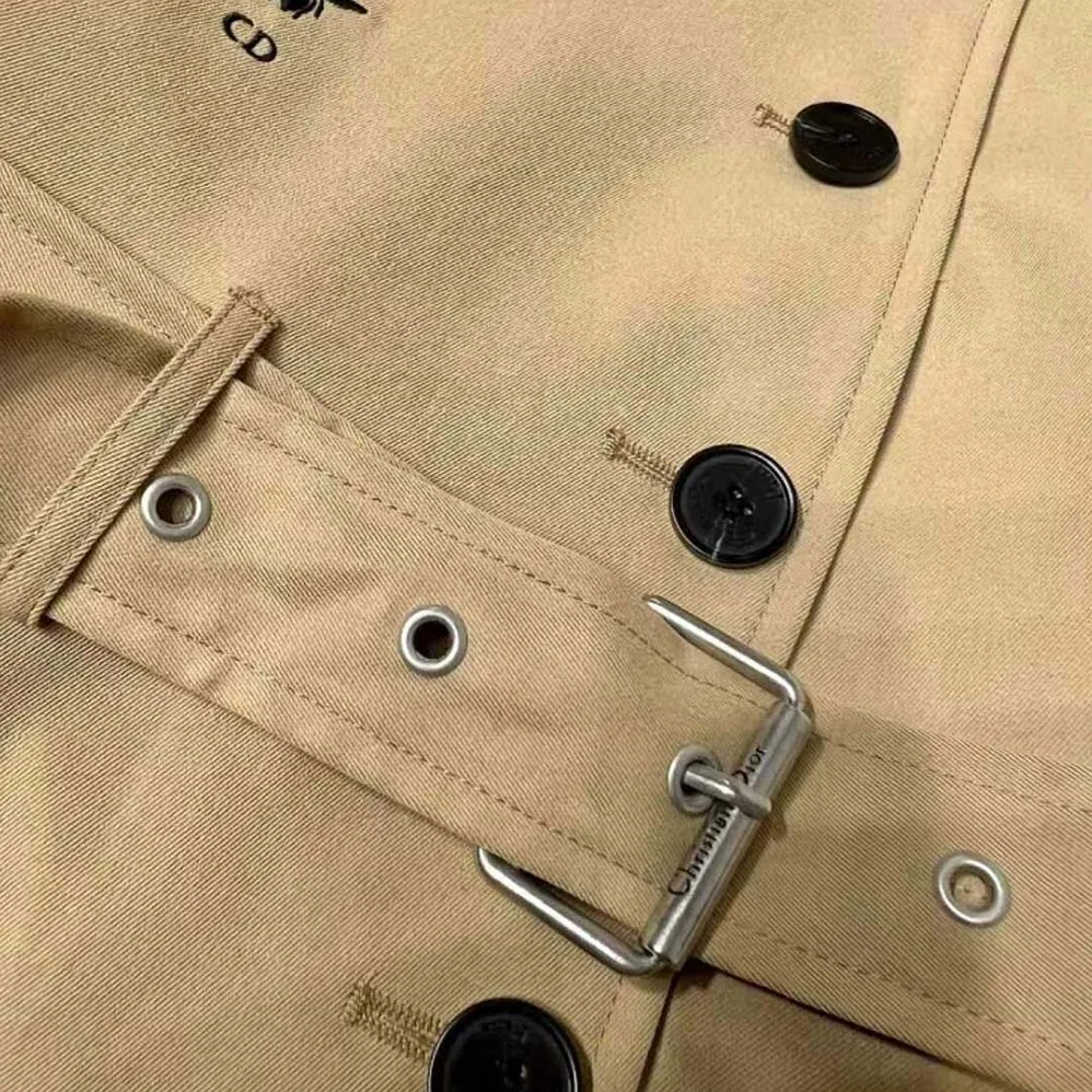 Dior Dress with Belt Beige Cotton Gabardine for Women