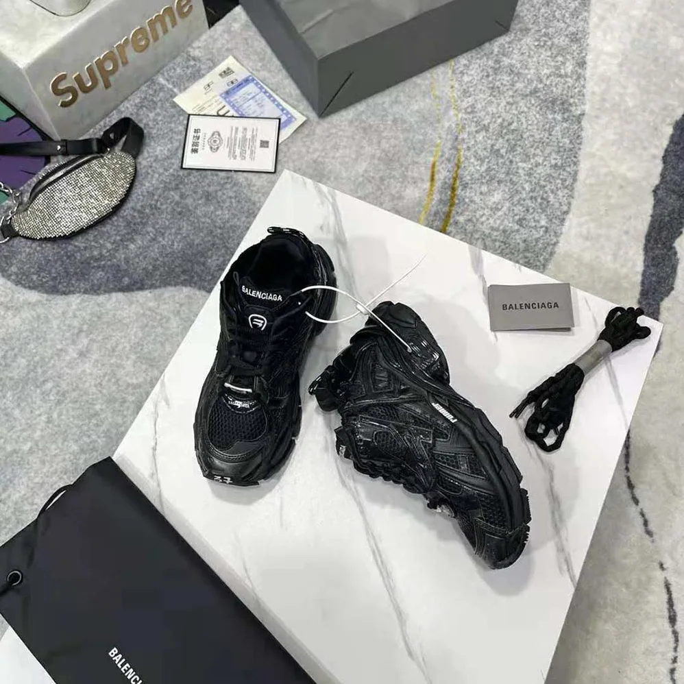 Balenciaga Runner Sneaker in Black Mesh and Nylon for Women Balenciaga Runner Sneaker in Black Mesh and Nylon for Women