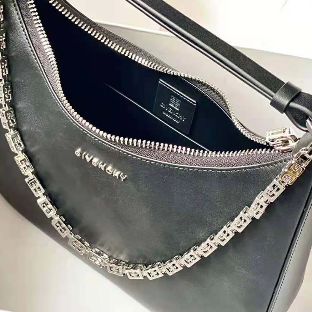 Givenchy Medium Moon Cut Out Bag in Leather for Women in Black Givenchy Medium Moon Cut Out Bag in Leather for Women in Black