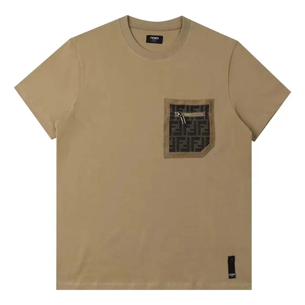 Fendi Beige Jersey T-shirt-FY1257APM4F0QA1 for Men
