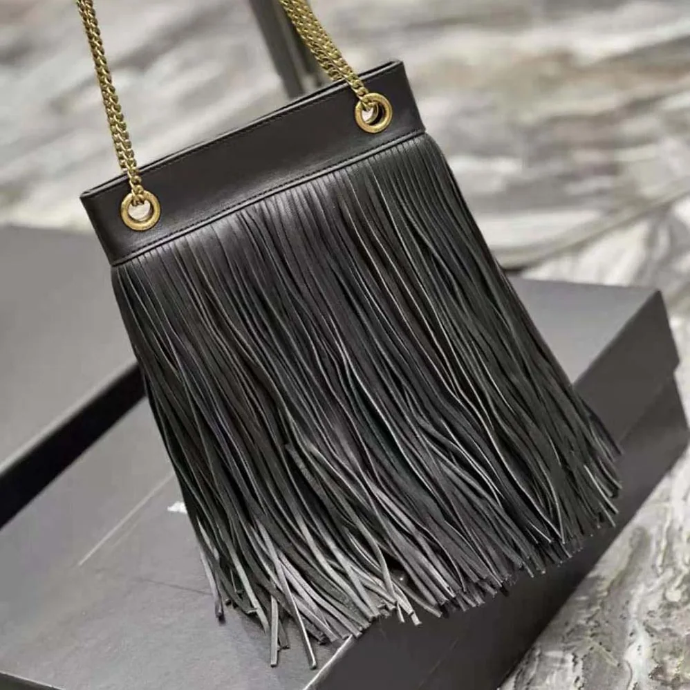 Saint Laurent YSL Grace Small Chain Bag in Suede for Women in Black Saint Laurent YSL Grace Small Chain Bag in Suede for Women in Black