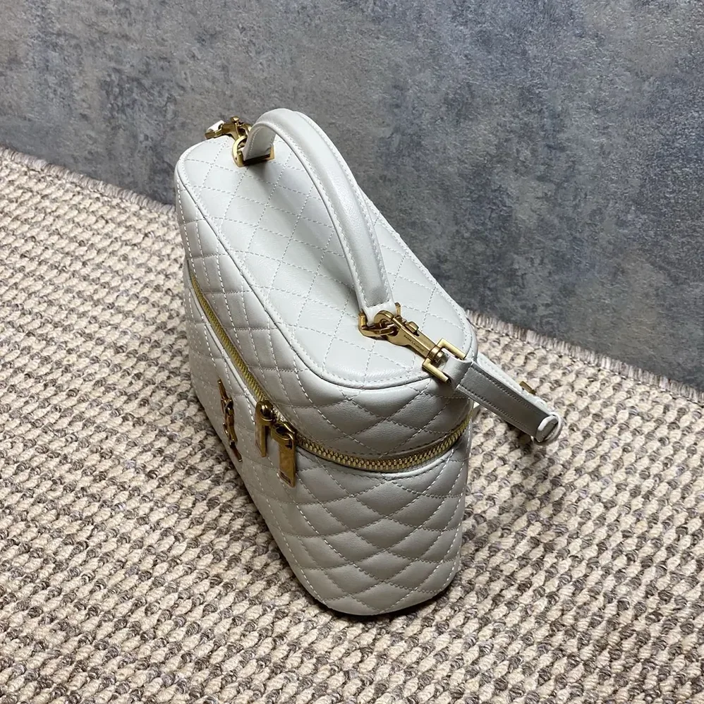 Saint Laurent YSL Gaby Large Vanity Bag In Lambskin for Women in White