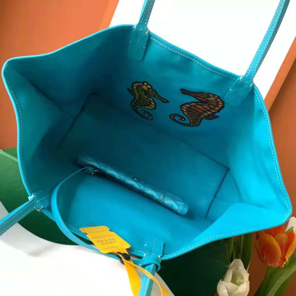 Goyard Anjou PM Seahorse Embroidery for Women in Blue Goyard Anjou PM Seahorse Embroidery for Women in Blue