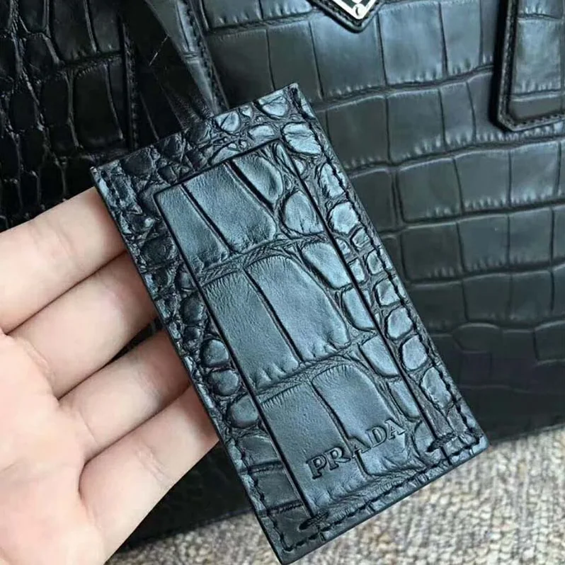 Prada Crocodile Leather Briefcase for Men in Black Prada Crocodile Leather Briefcase for Men in Black