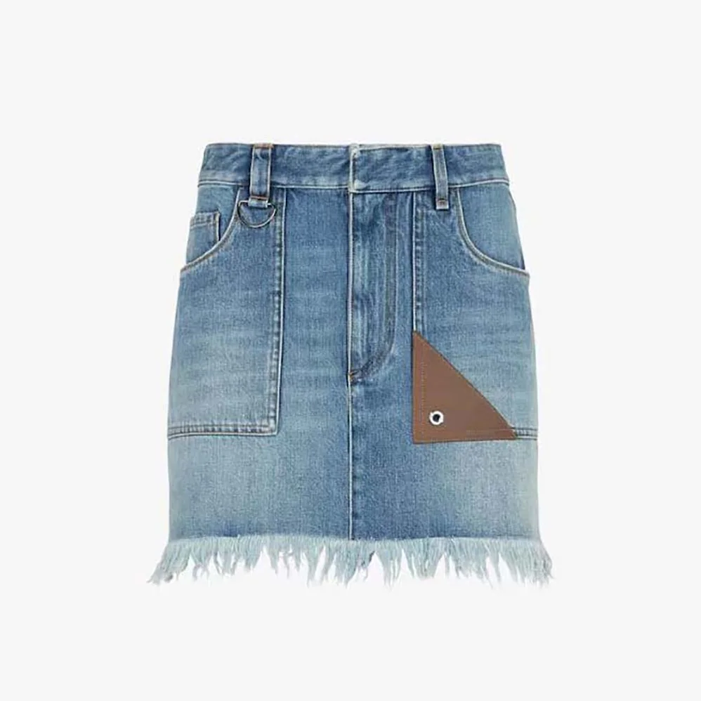 Fendi Blue Denim Skirt with a Medium for Women in Low Waistline