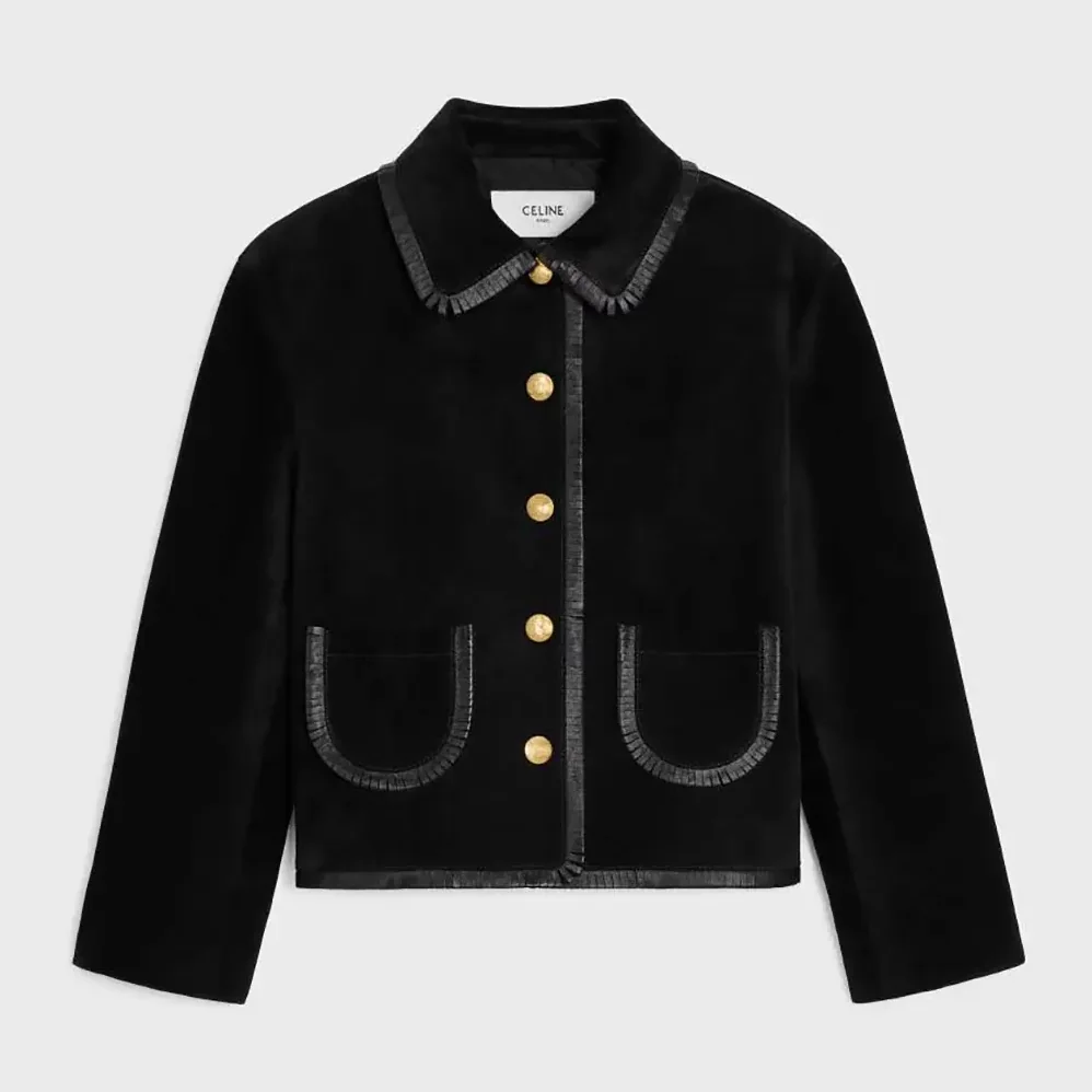 Celine Straight Blouson Jacket In Suede for Women Celine Straight Blouson Jacket In Suede for Women
