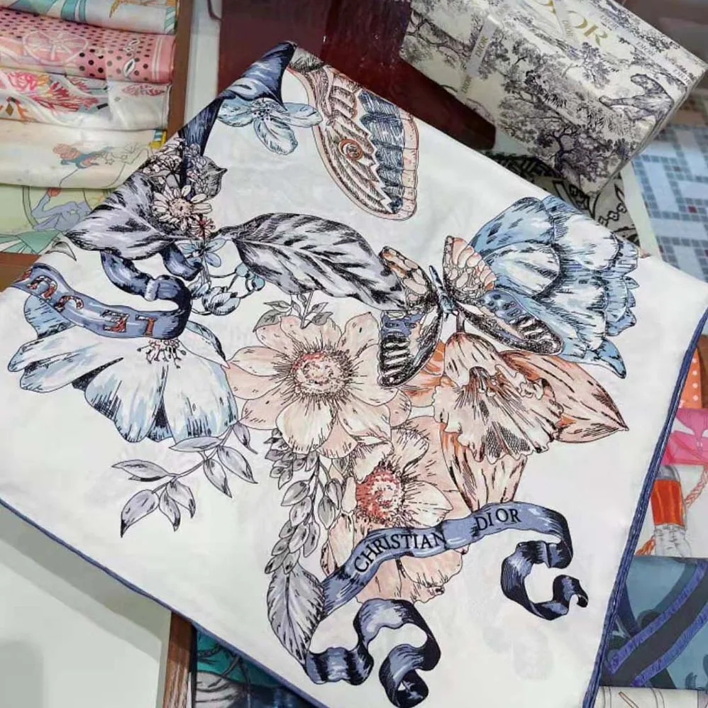 Hermes Sous L Egide De Mars Wash Scarf 90 for Women in Silver Hermes Sous L Egide De Mars Wash Scarf 90 for Women in Silver