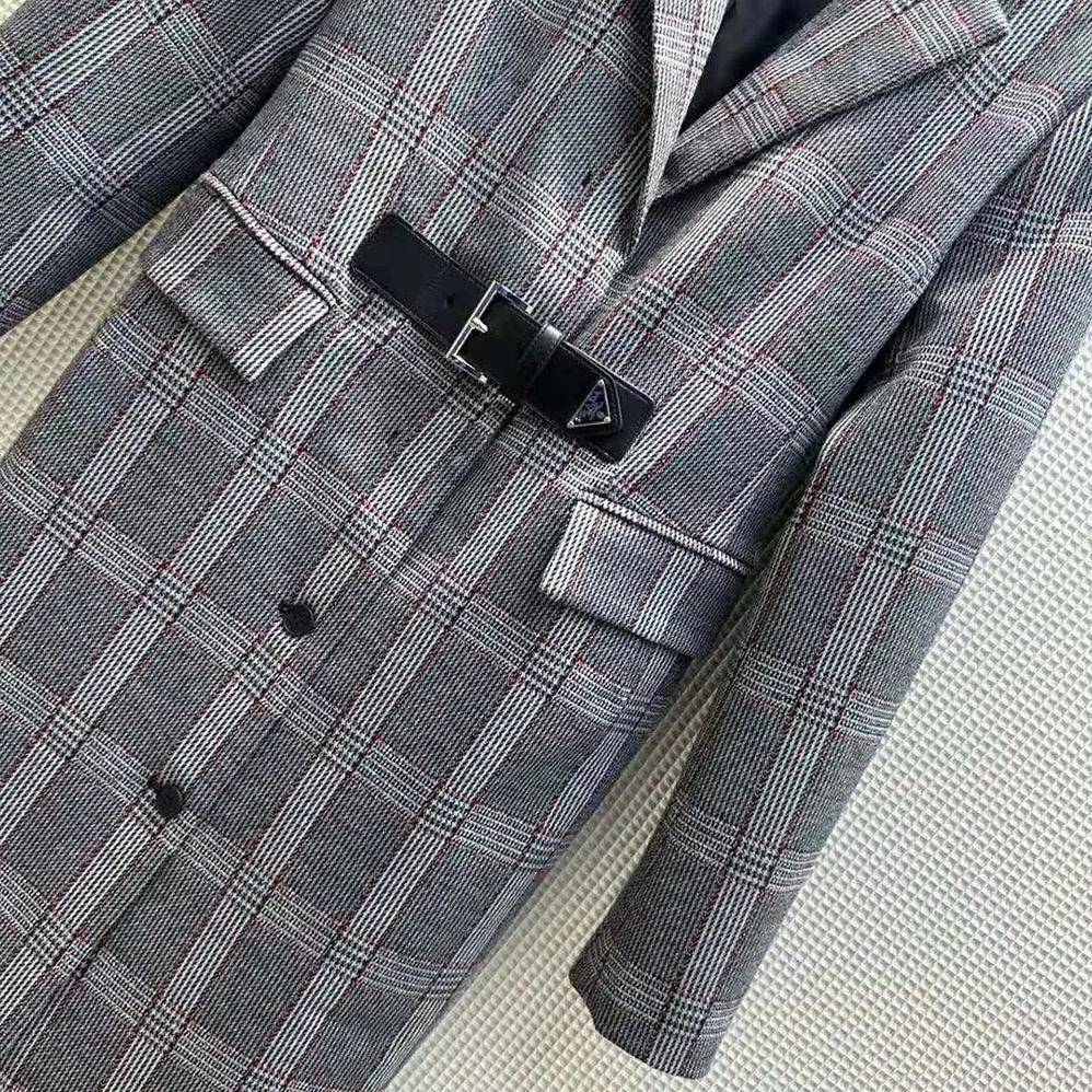 Prada Single-breasted Prince of Wales Mouliné Coat for Women