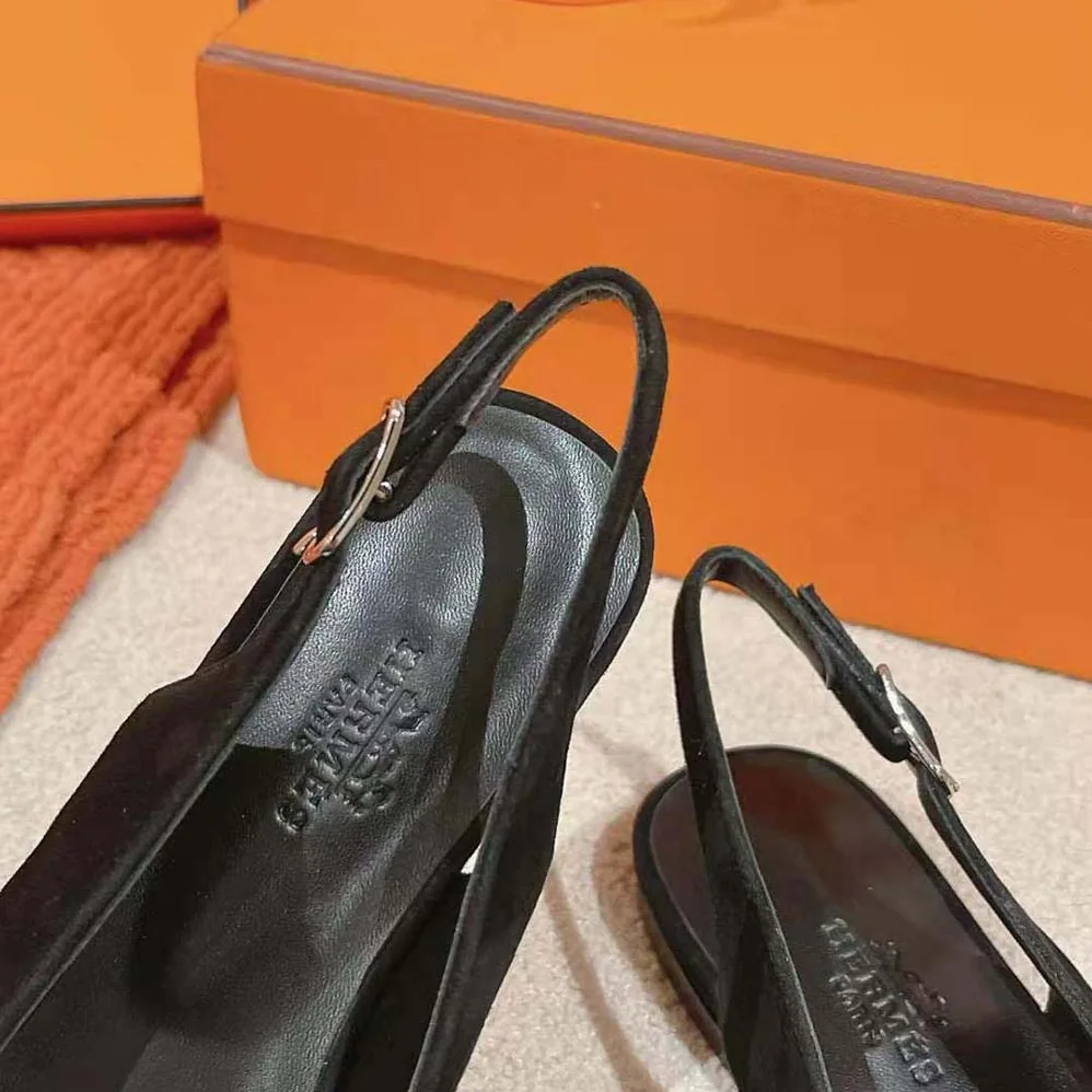 Hermes Innocente Slingback in Goatskin-Black H241157Z for Women Hermes Innocente Slingback in Goatskin-Black H241157Z for Women