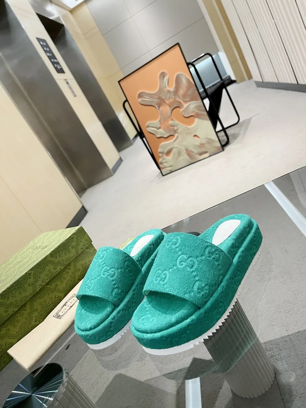 Gucci GG Platform Sandal Turquoise for Women