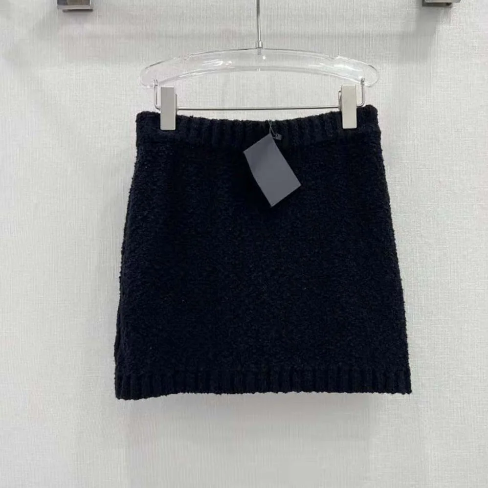 Prada Bouclé Mohair Miniskirt for Women in Black