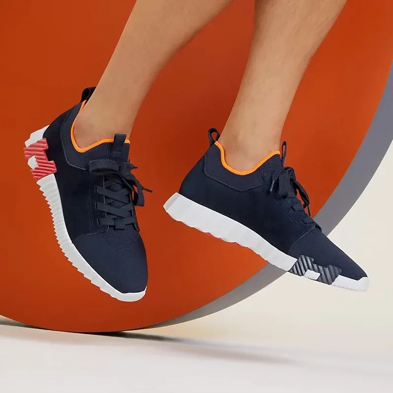Hermes Depart Slip in On Sneakers Navy Blue Hermes Depart Slip in On Sneakers Navy Blue
