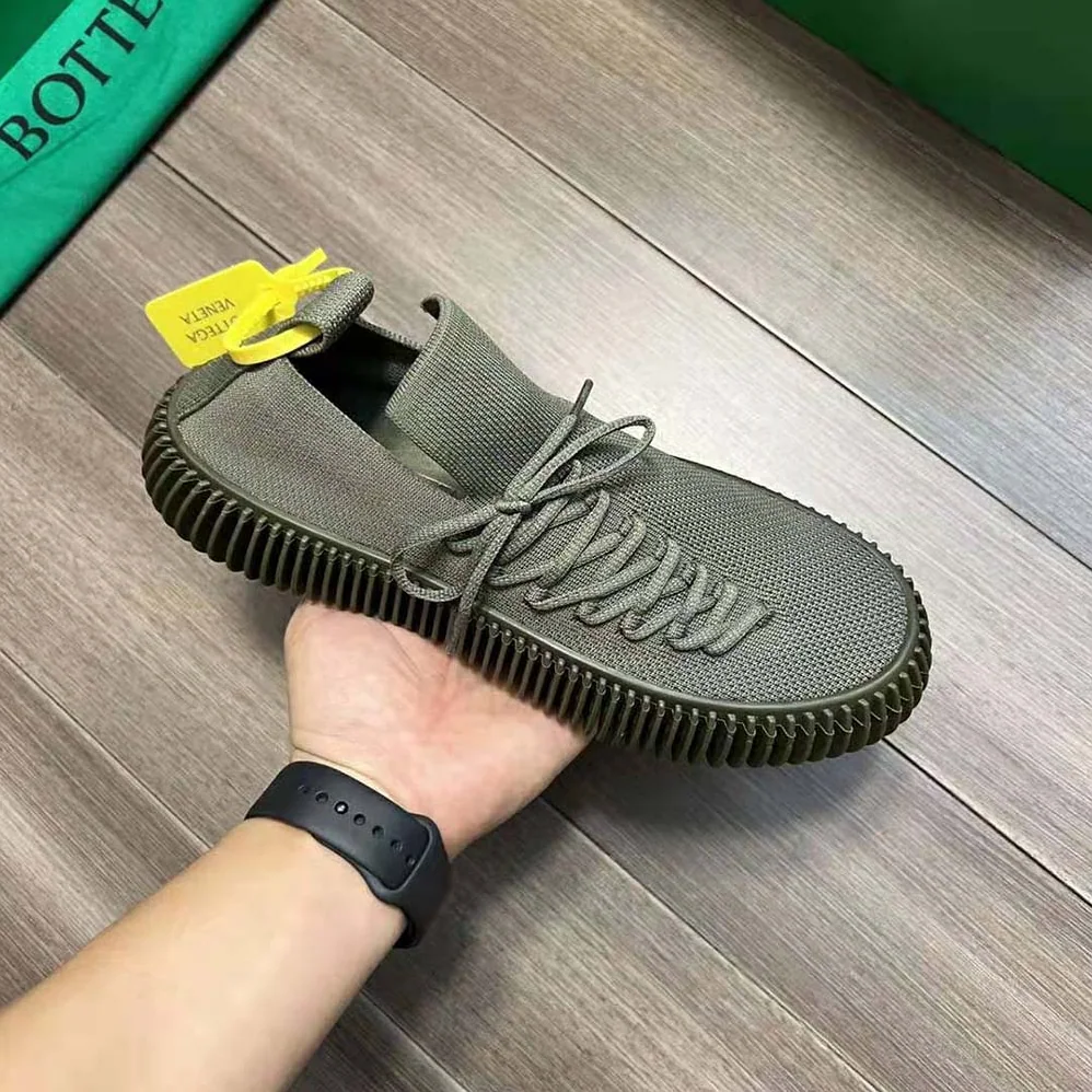Bottega Veneta Ripple Tech Knit Lace-up Sneakers for Unisex in Green Bottega Veneta Ripple Tech Knit Lace-up Sneakers for Unisex in Green