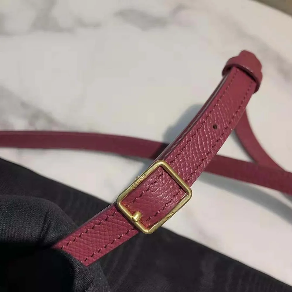 Celine Pico Belt Bag in Grained Calfskin for Women in Maroon