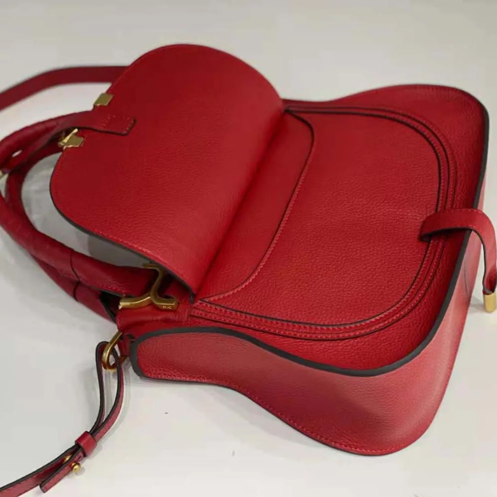 Chloe Marcie Small Double Carry Bag for Women in Red Chloe Marcie Small Double Carry Bag for Women in Red