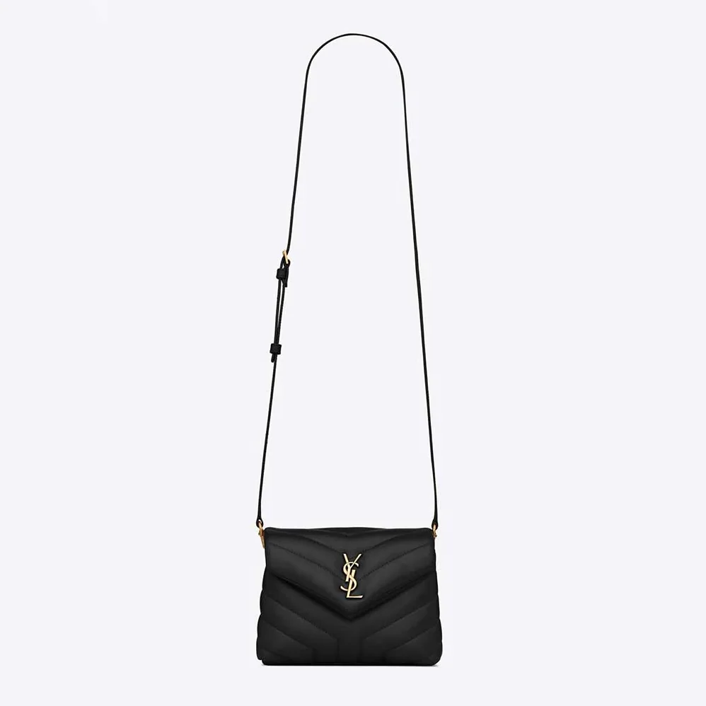 Saint Laurent YSL Loulou Toy Strap Bag in Matelassé “Y” Leather for Women in Black