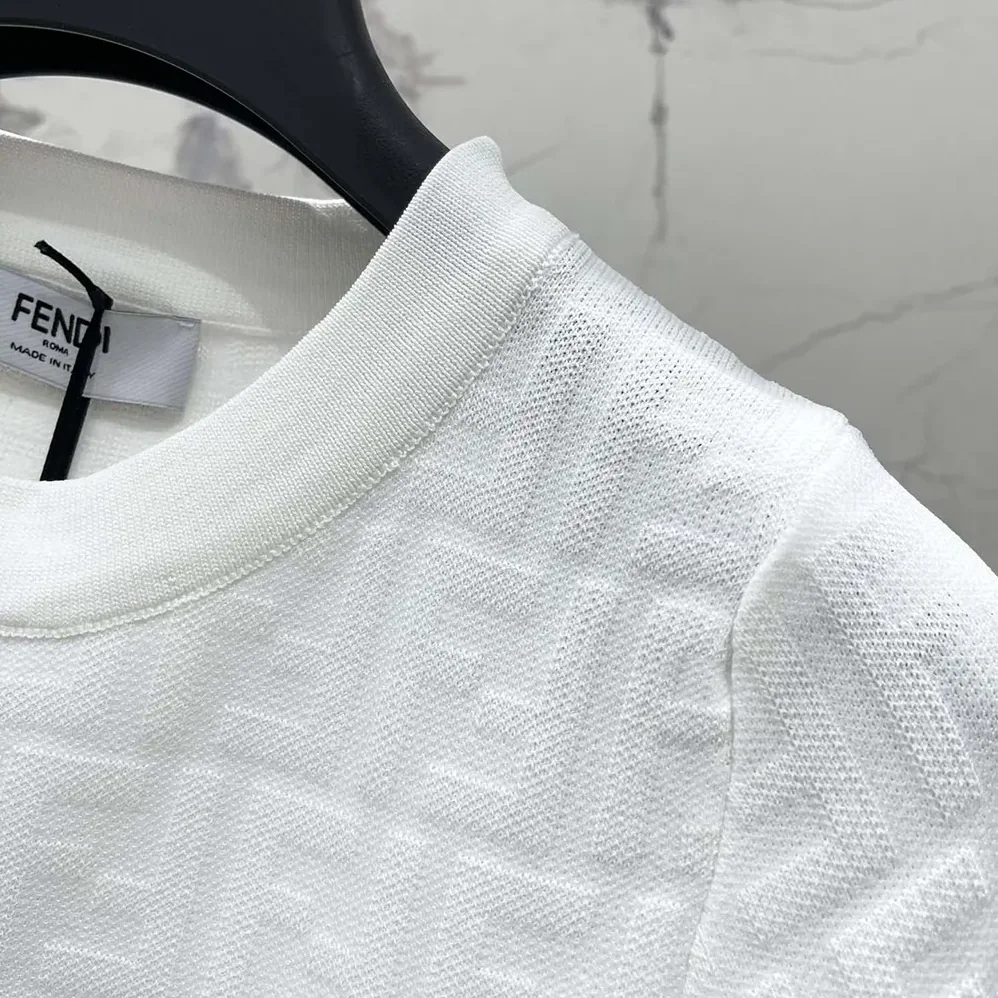 Fendi White FF Viscose Jumper for Women in White Fendi White FF Viscose Jumper for Women in White
